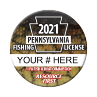 2023 PA PENNSYLVANIA Fishing License Pin Button & Resident Lake